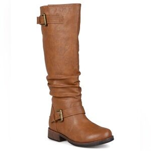 Journee Collection Women's Stormy Knee High Riding Boots- Size 6- Tan Color